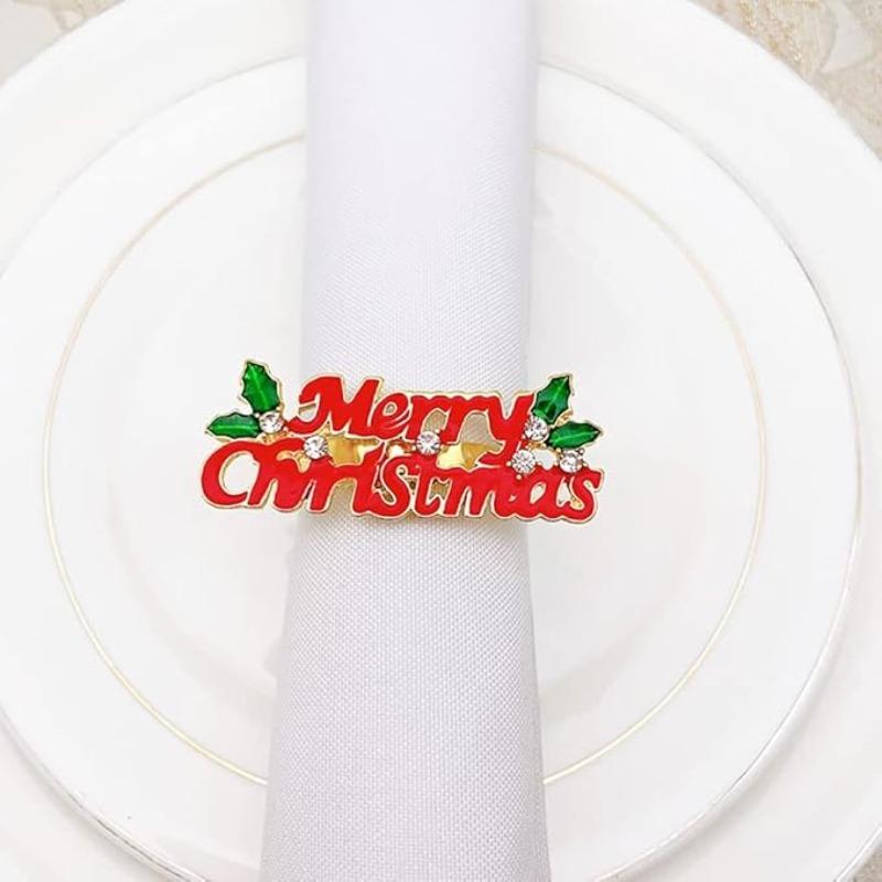 1-40PCS Christmas Restaurant Table Decor Durable Metal Holiday Accessories with Merry Christmas Design for Home Christmas Decor