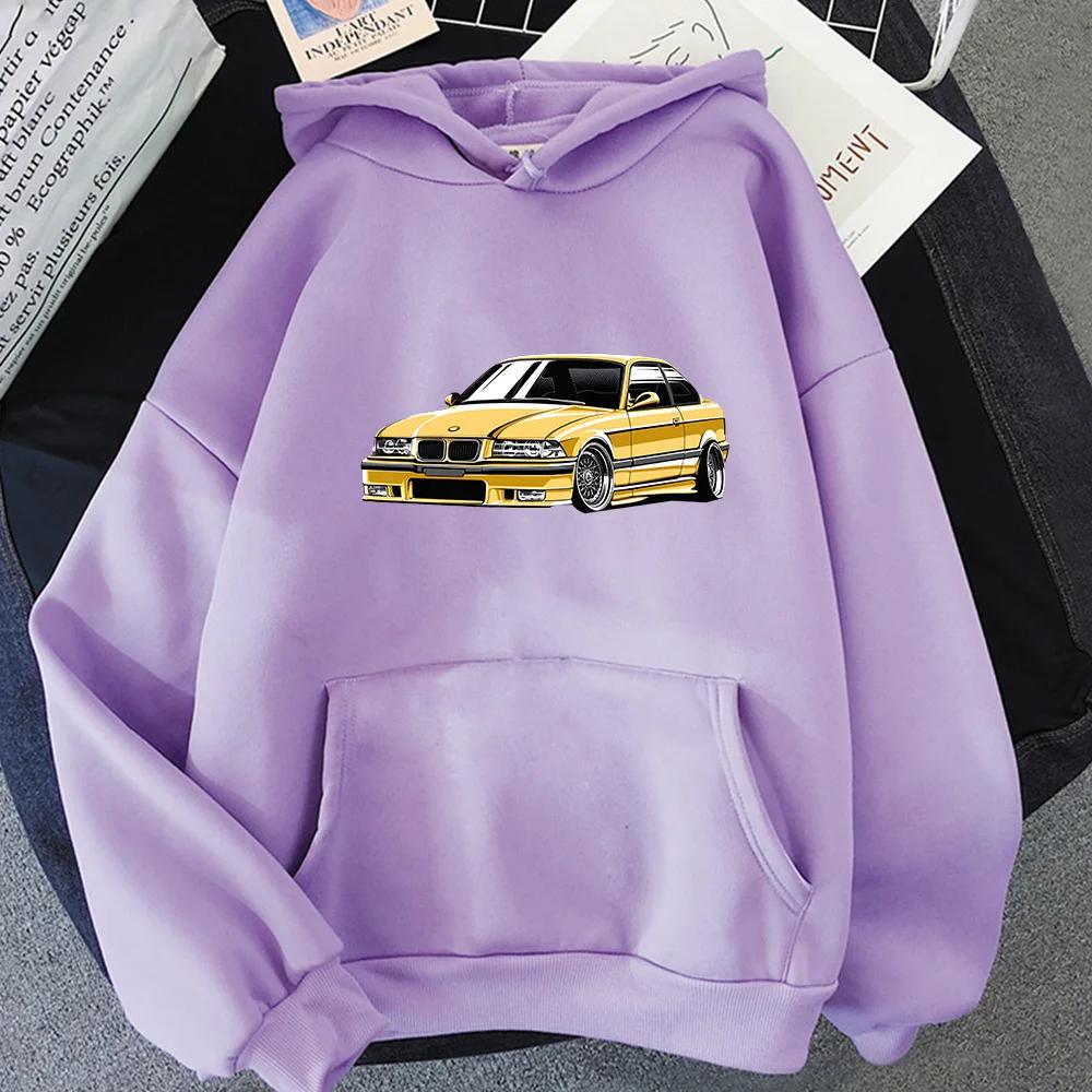 Man Car Printing Hoodies Male Handsome Street Sweatshirts Autumn Winter Long Sleeve Pullovers Soft Fleece Clothing Brand Tops