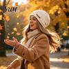 Cold Weather Commuter Hat Winter Knitted Cap for Women Girls, Thickened Warm Weather, Stylish Gift Plush Lined Fashion Stacked Hat, Slouchy