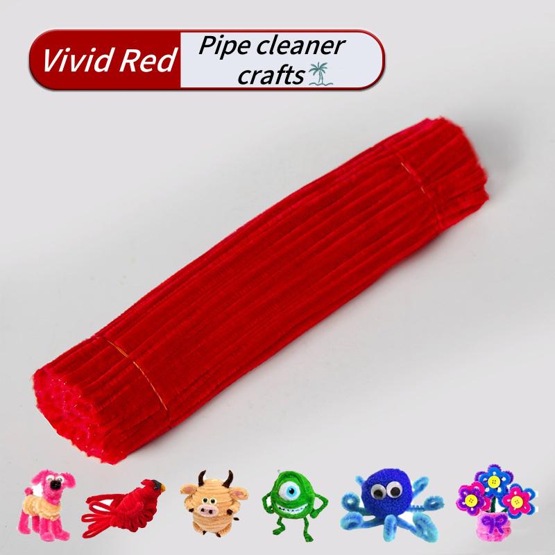 100 Pieces Pipe Cleaners Chenille Stem, Solid Color Pipe Cleaners Set for Pipe Cleaners DIY Arts Crafts Decorations