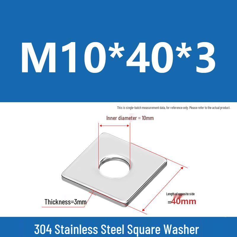 304 Stainless Steel Thickened Square Washer for Curtain Wall (M4-M16)