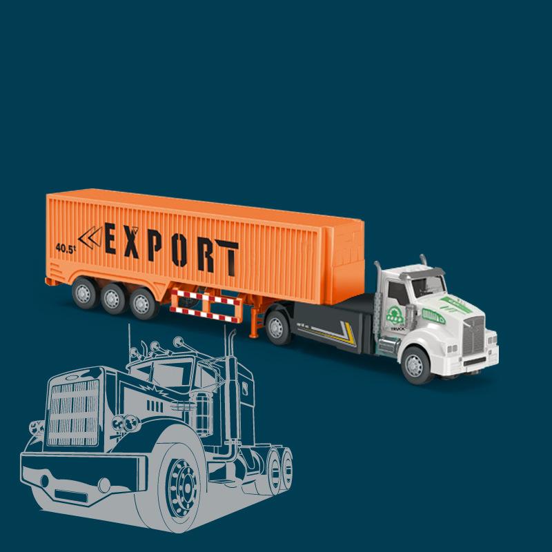 Engineering Vehicle Toys Pull-Back Alloy Locomotive Transport Truck Tank Truck Model Childrens Toy Gift