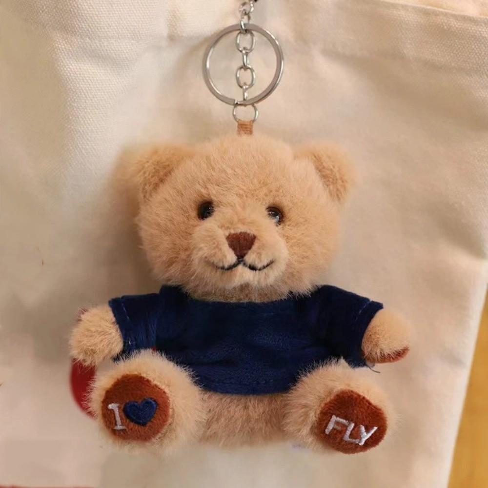Stuffed Animal Plush Bear Key Chain Soft Stuffed Bear Key Ring Bear Pendant Doll  Bag Accessories