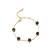 Korean Style Five-Leaf Clover Bracelet: 18K Gold-Plated Titanium Steel with Mother-of-Pearl, Fade-Resistant Women's Jewelry