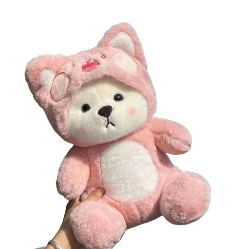 Lena Bär Cross-Dressing Kritzelkatze Kleiner Bär Stoffpuppe Plüschtier Kreative Puppe Schlaf Geburtstagsgeschenk Kissen