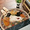 1Pcs Creative Cat Flower Semi Circle Welcome Doormat Non-Slip for Outdoor Patio Porch Kitchen Bathroom Entryway Floor Mat