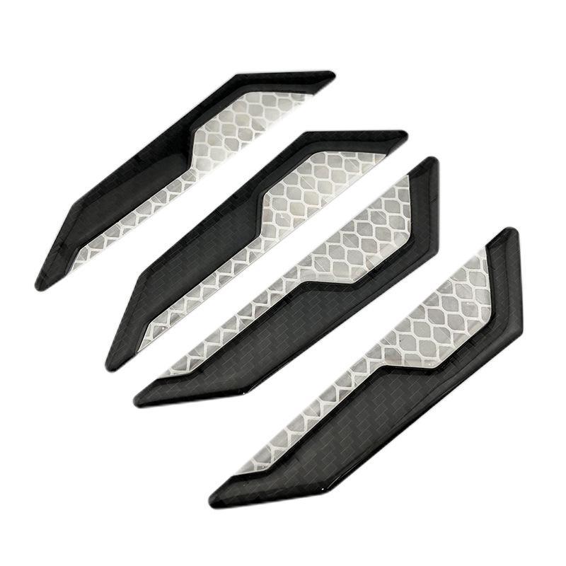 4Pcs Car Door Anti-Collision Strip Body Stickers Reflective Warning Stickers Decorative Scratch-Resistant Modified Universal
