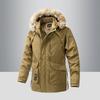 Jaqueta de inverno com capuz masculino, capuz de pele, roupas da moda masculina, casaco para atividades ao ar livre, jaqueta acolchoada