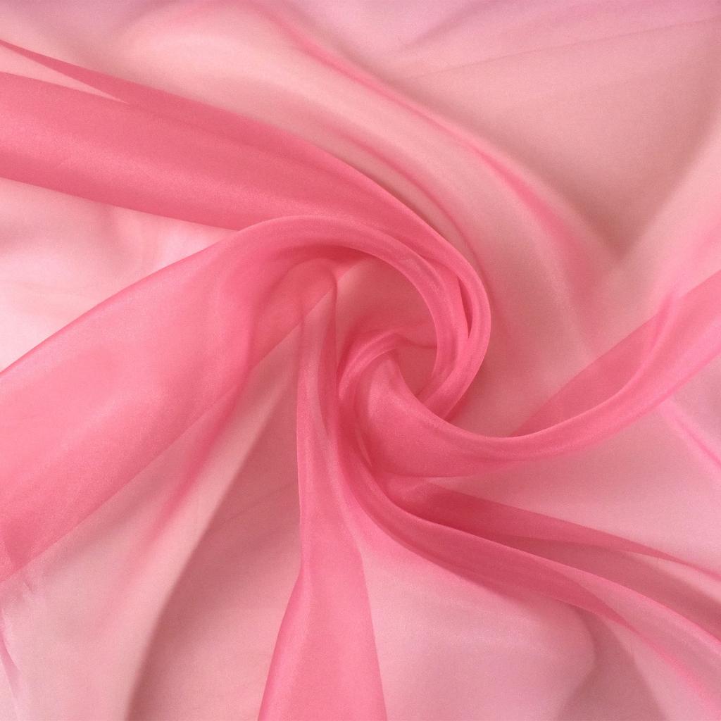 Polyester Organza 140cm wide x 10m Rose 2440 Fabric, cut, 132. Pink,