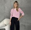 Summer Women Long Sleeve T-shirt O Neck Stripe
