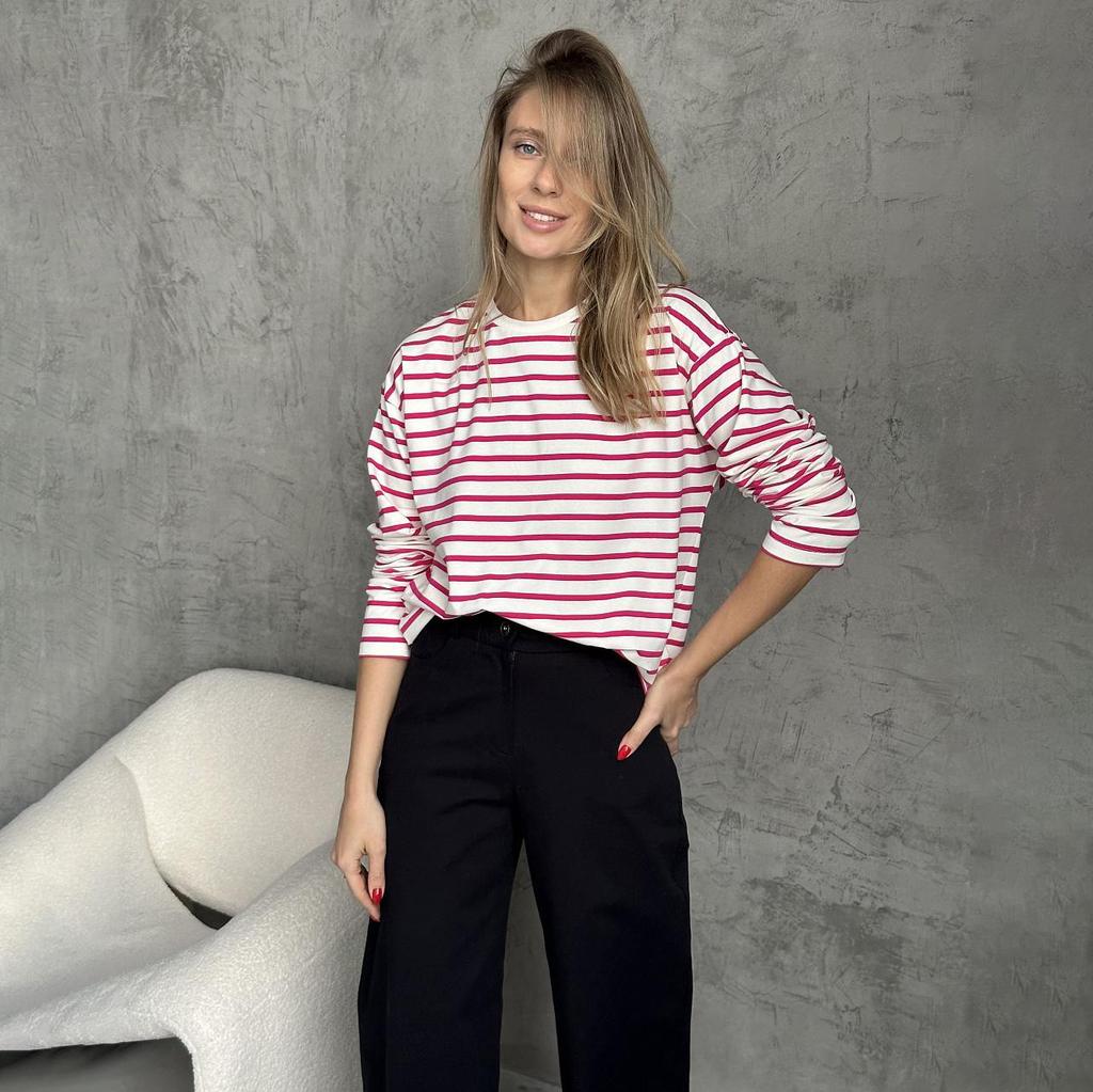 Summer Women Long Sleeve T-shirt O Neck Stripe