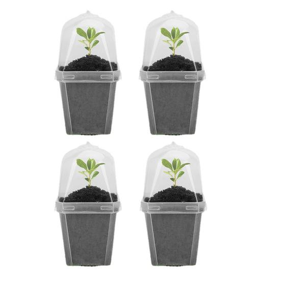 Przezroczyste doniczki do szkółki roślin Plastikowe wielokrotnego użytku doniczki na sadzonki z kopułą wilgotnościową 3" Doniczki ogrodnicze Małe doniczki na sukulenty zioła sadzonki sadzonki