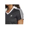 Adidas Originals FW24 Brand Logo Embroidered Short Sleeve Striped Polo Shirt Women Polo Shirts Black JD2606