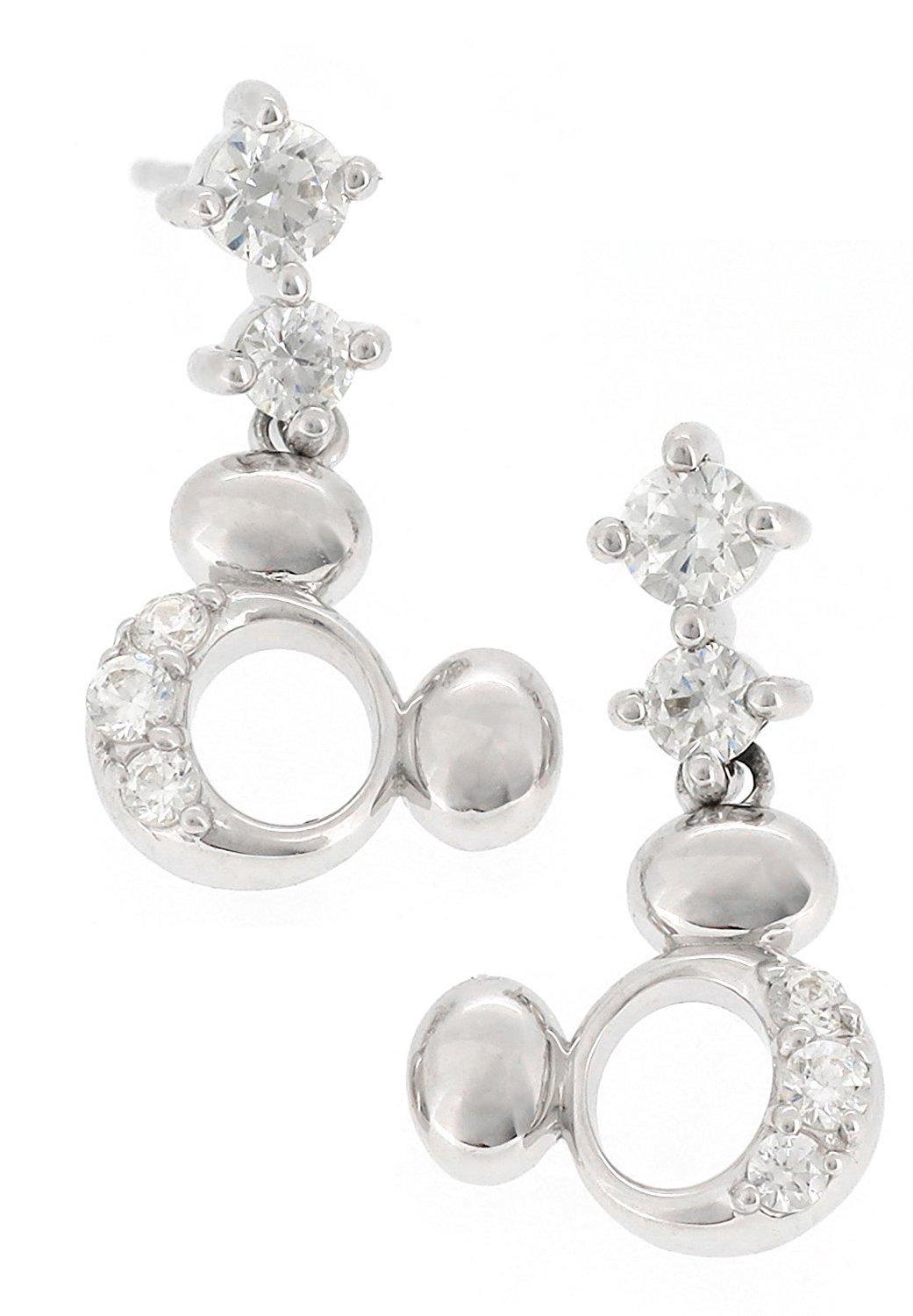

Disney Plump Mickey Zirconia Silver 925 Earrings Swaying Stone Accessory [Disney] [Special Specification] Women s срібний
