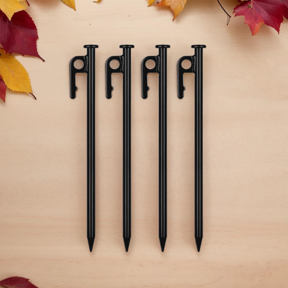 4Pcs 30cm Heavy Duty Steel Tent Stakes with Storage Bag Outdoor Tarp Pegs Outdoor Tent Nails for Outdoor Camping Canopy