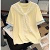 2026 Summer Plus Size Short-Sleeve Lace T-Shirt for Women - Flattering & Slimming