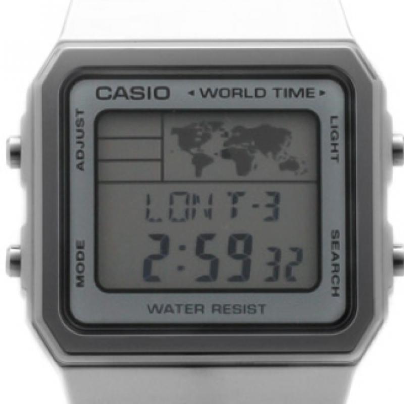 Casio A500wa 7df  A500wa 7  Montre Métal Carrée Numérique Vintage Rétro Heure Universelle