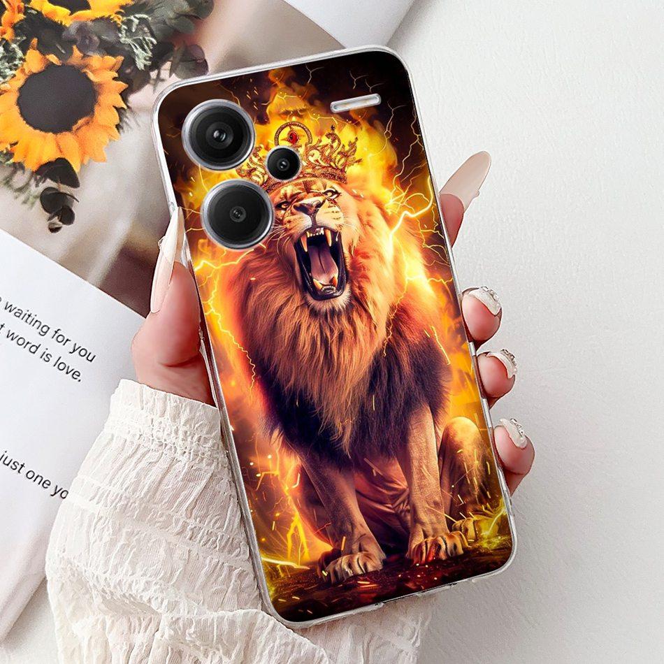 For Xiaomi Redmi Note 13 Pro Plus 5G Phone Case Redmi Note13 13 Pro 13 Pro+ 5G Elegant Floral Cat Soft Silicone Clear TPU Cases