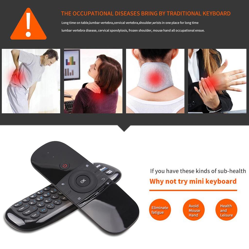 W1 Air Mouse 2.4G Wireless Keyboard Remote Control IR Remote Learning 6-Axis Motion Sense for Smart Android TV