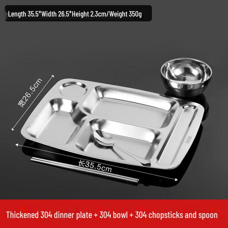 Stainless Steel Divided Lunch Tray