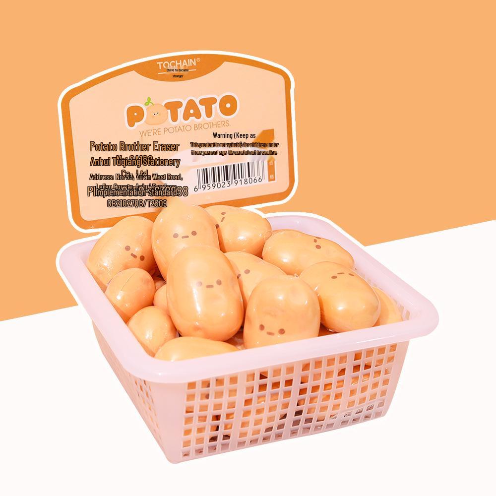 Potato-Shaped Creative Food Eraser - Cute Student Stationery Correction Tool