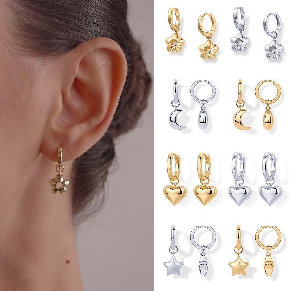 

Love Shape Heart Pendant 18K Gold Plated Charm Fashion Ear Dangle 1