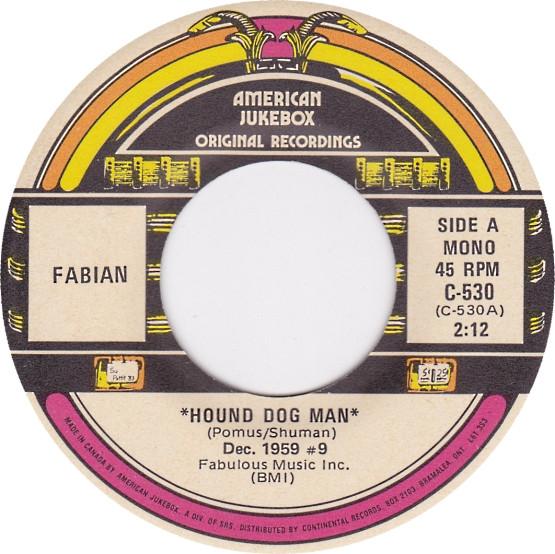 7inch Record FABIAN 6 THE TURTLES Hound Dog Man Happy Together C530 American Jukebo USA Cana Rock Used