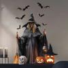 Halloween, Nálepka na okno čarodějnice, Obří horor, Siluetová nálepka na okno, Party dekorace