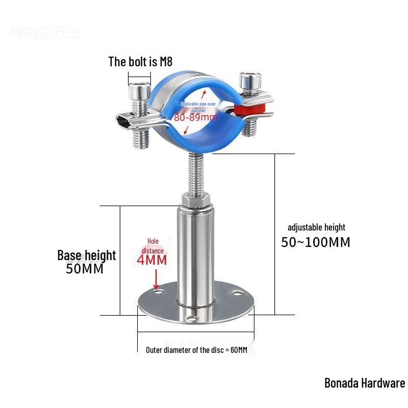 Stainless Steel Pipe Fixing Bracket Clamp for Gas and Water Pipes