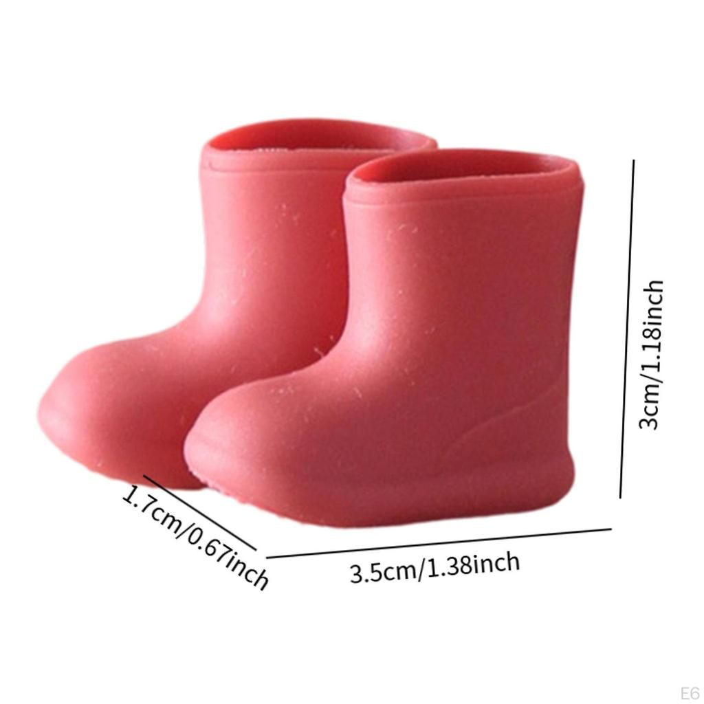 Doll Rain Boots Shoes Dolls Accessories Silicone Soft for 1/12 BJD Stylish Photo Prop Stable