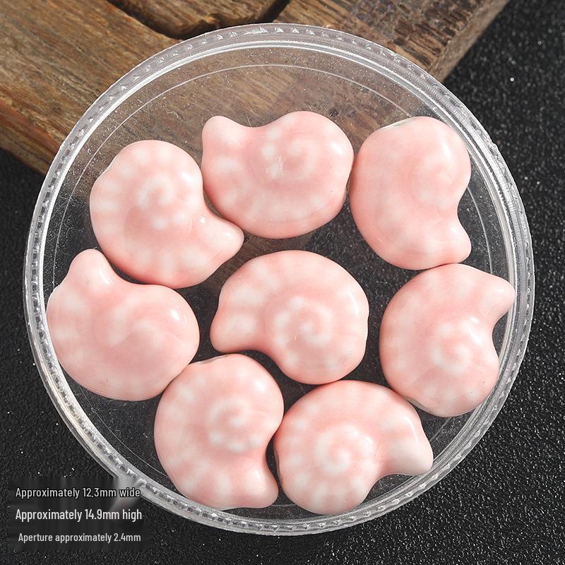 Colorful Ceramic Conch Shell Beads: Loose Snail Beads for Handmade DIY Jewelry and Accessories