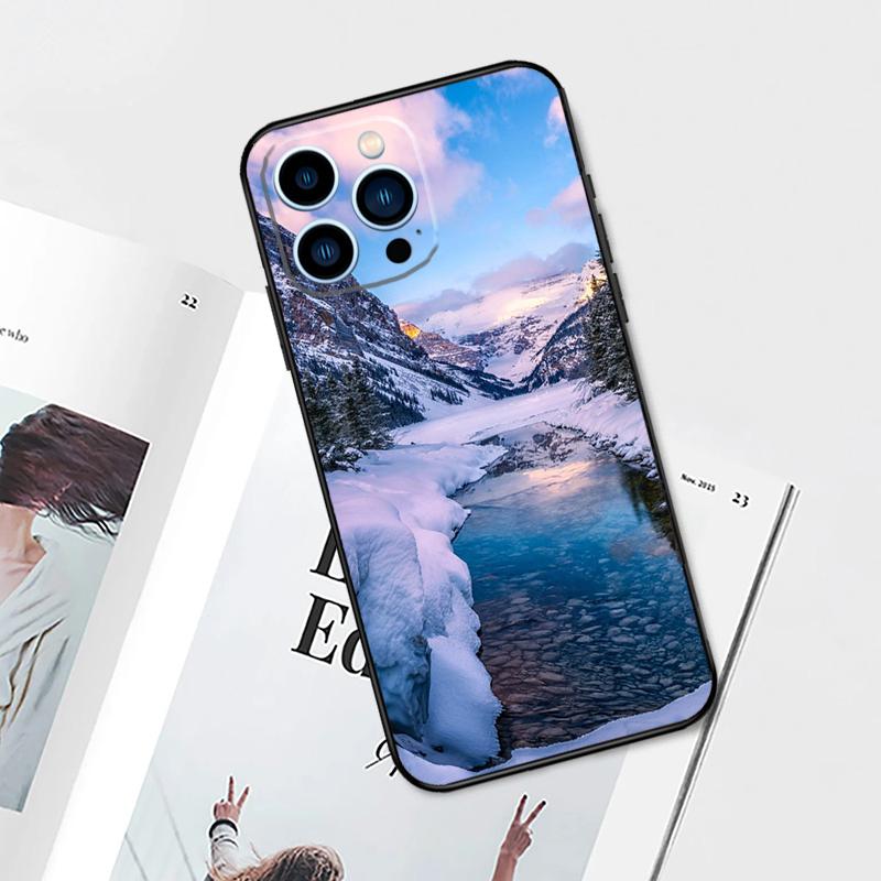 Landscape Winter Light Snow Case For iPhone 17 Pro Max 11 14 15 16 Pro Max 12 13 Mini 16 Plus 16e 17 Air Phone Cover