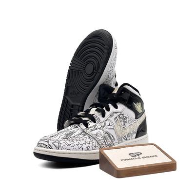 Air 1 Mid SE GS DIY Black White Retro Sneakers DC4099-100