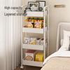 YOUQIN 3-Tier White Kitchen Storage Rolling Cart