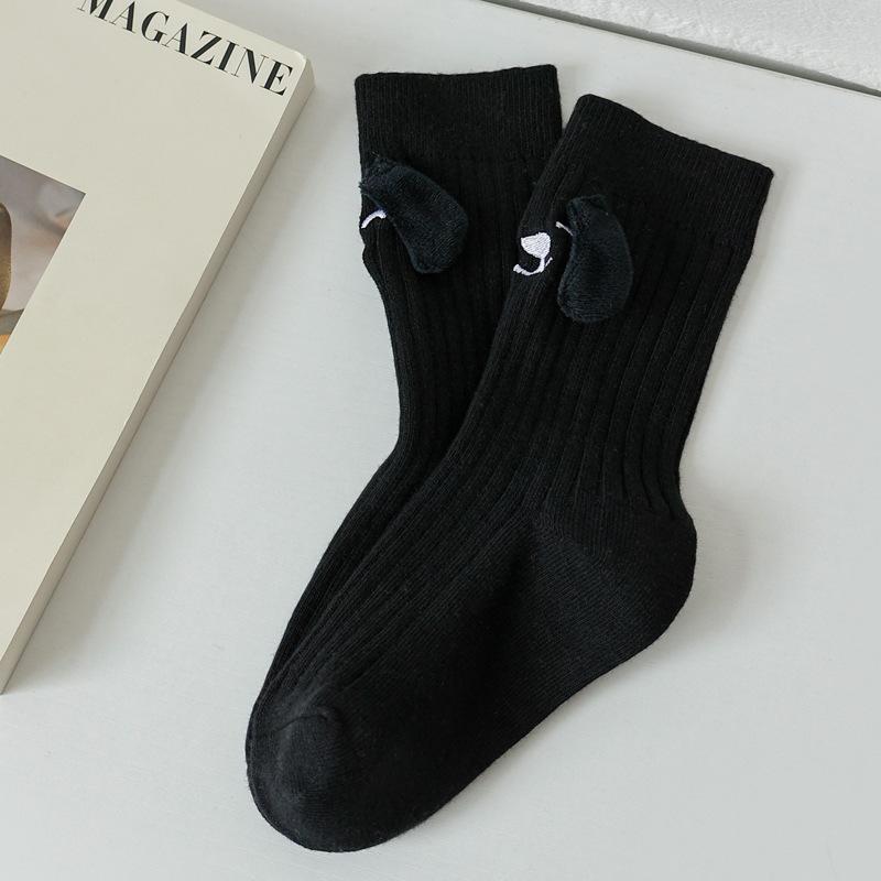 1 Paar 1-12 Jahre Herbst Kinder Socken Niedlich Cartoon Stickerei Hund Mädchen Jungen Kleinkind Gestrickte Socken Baumwolle Schule Sportsocken