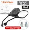 1Pair Black 8mm/10mm Rigth Thread Motorcycle Scooter Reflector