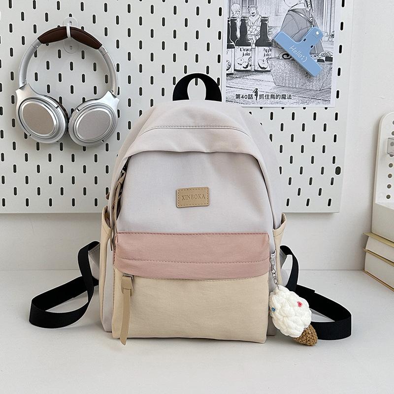 New High-value, Fresh, Sweet and Cute Contrasting Color Backpack, Casual and Lightweight Backpack for Junior High School Students