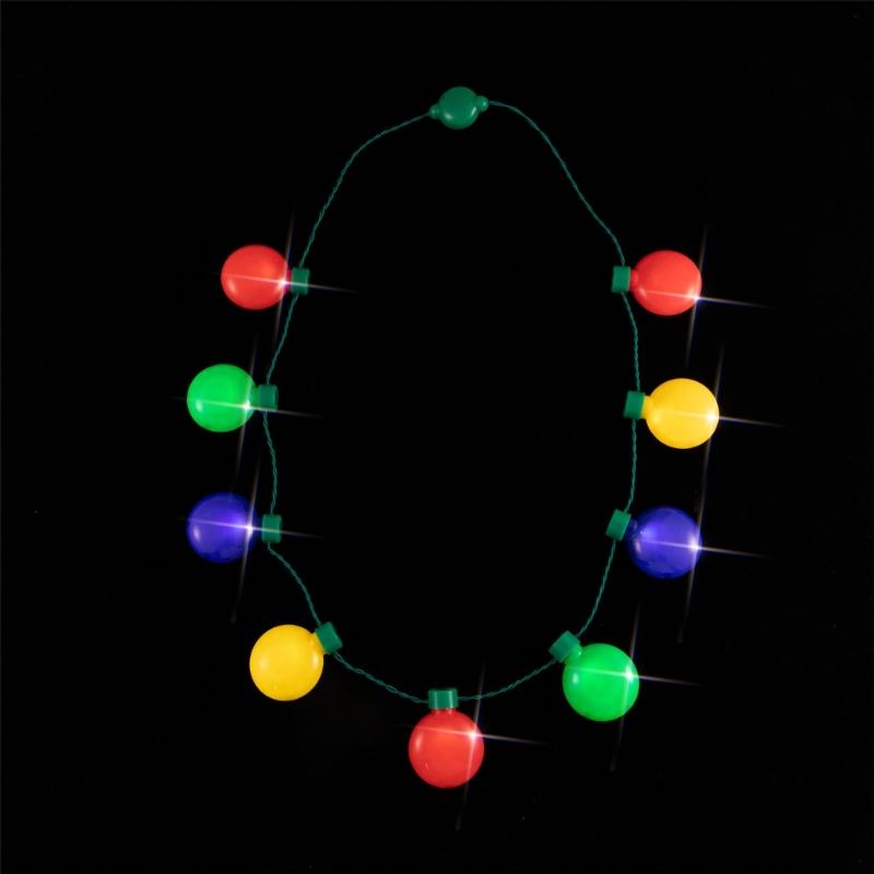 Christmas Light Up Led 9 Colors LED Light Up Bulbs Necklace Christmas Bulbs Necklace for Christmas Party Favor Supplies