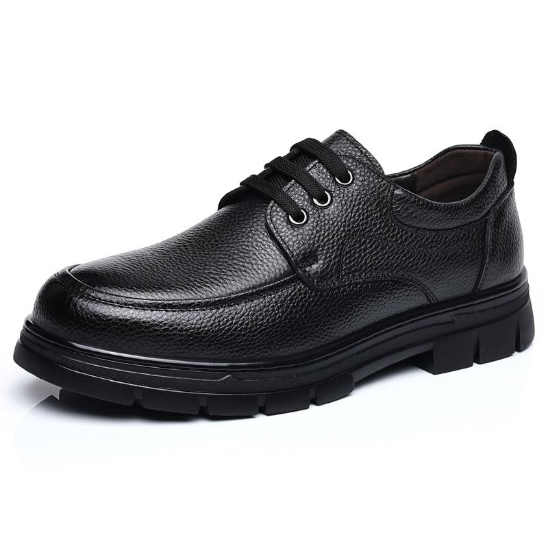 British Style Banquet Formal Shoes Men's Leather Casual Shoes Thick Sole Wear-resistant Interview Versatile Men's Business Shoes