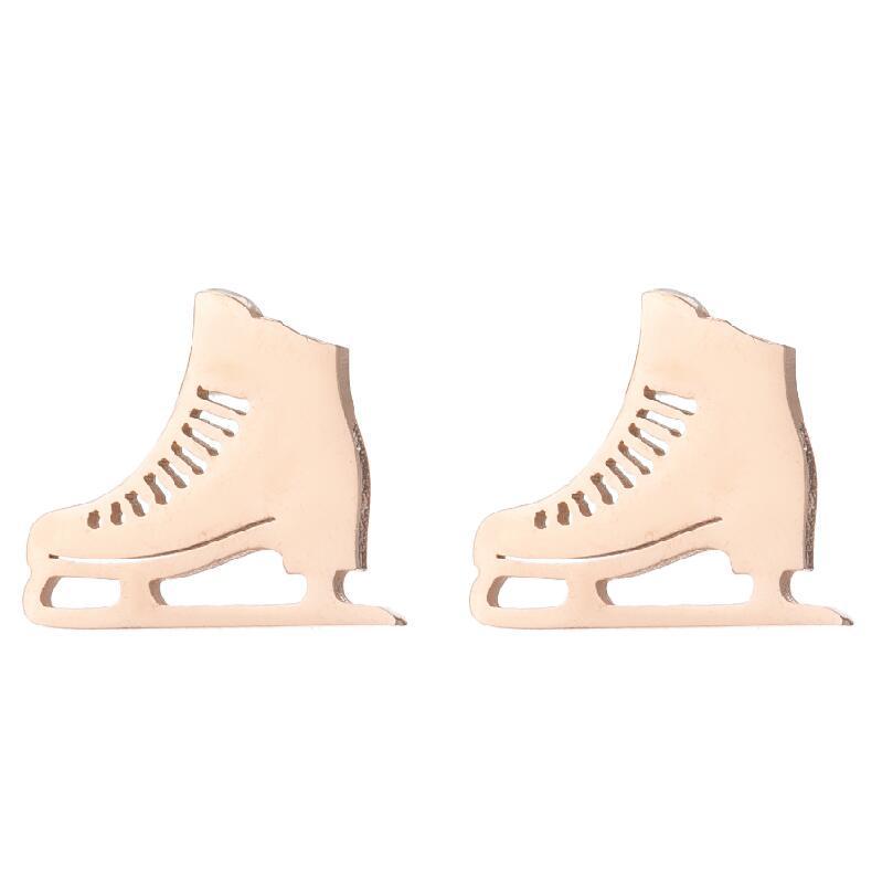 

Женские ретро спортивные серьги-гвоздики оливкового цвета и зимние кеды для катания на коньках