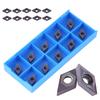 10pcs CNC Carbide Tips Inserts Blade Cutter Lathe Turning Tool With Box