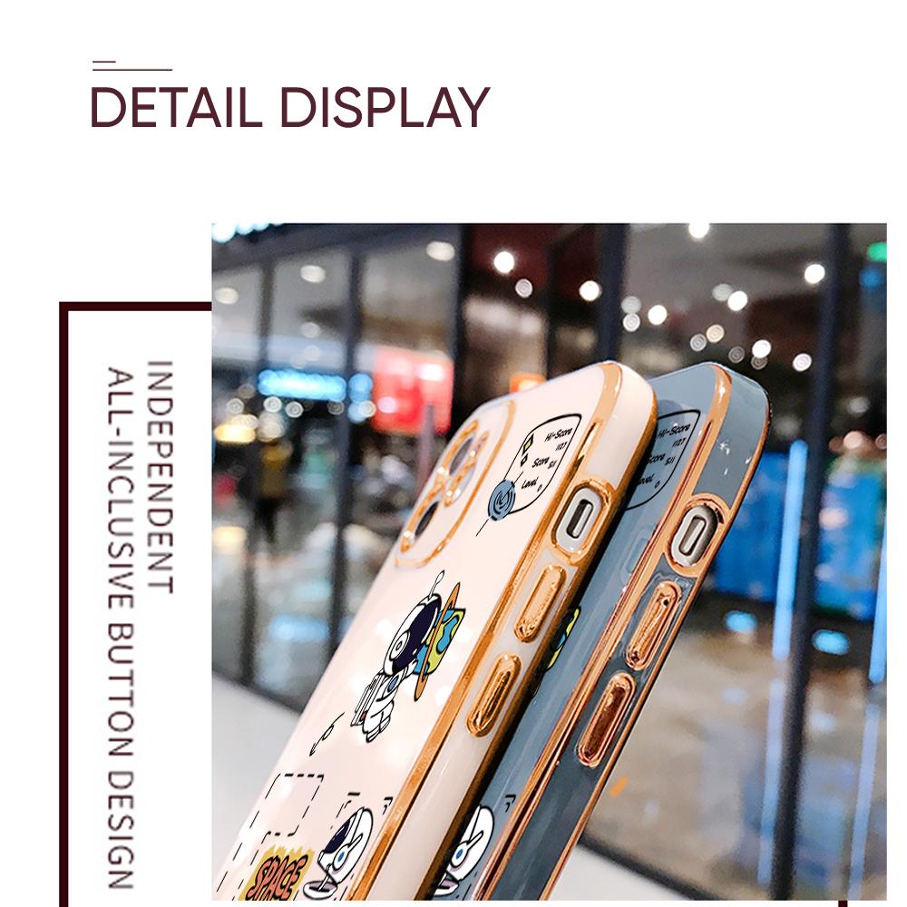 Colorful Printing Patterns Square Edge Pattern Casing Plated Phone Shell Luxury Plating Soft Phone Case for Huawei Honor Xiaomi Redmi