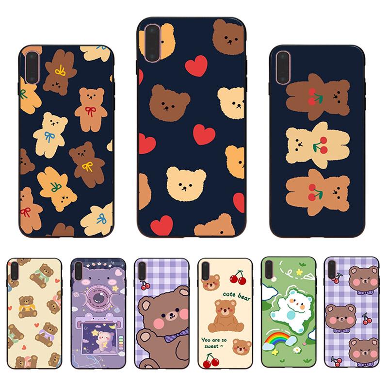 Lovely Cartoon Mobile Shell Cute Bear Phone Case For Iphone X XR XS 12 Mini 13 11 Pro Max 7 8 6S 6 Plus 5S SE 2020 10 Hard Cover