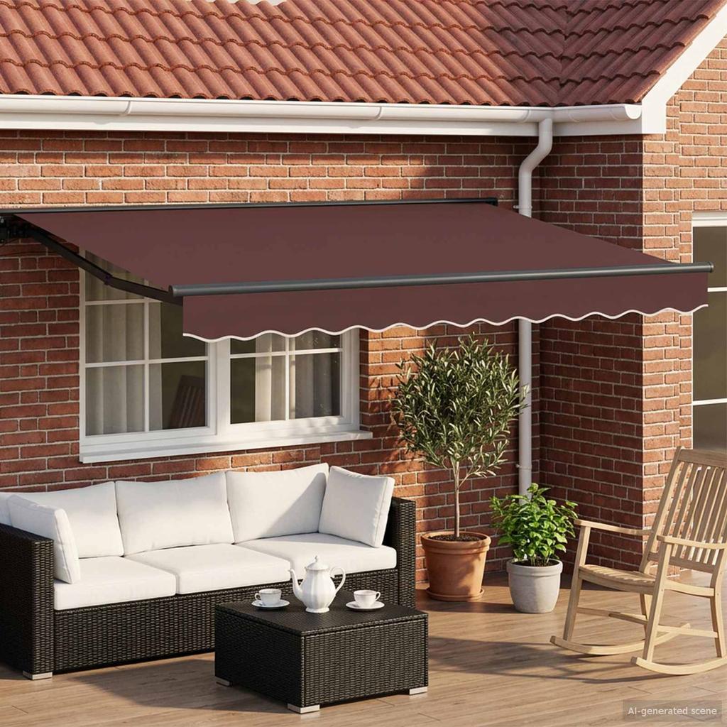 Electric Retractable Awning Brown and Anthracite 2.5 X 2 M