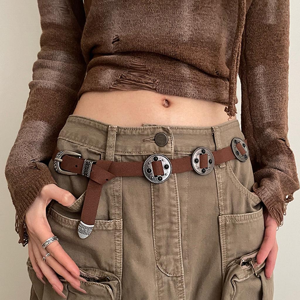 Bohemian Waist Belt for Pants Skirt Pin Buckle Waistband Vintage Carved Buckle Belt for Jeans Pants Waist Accessories