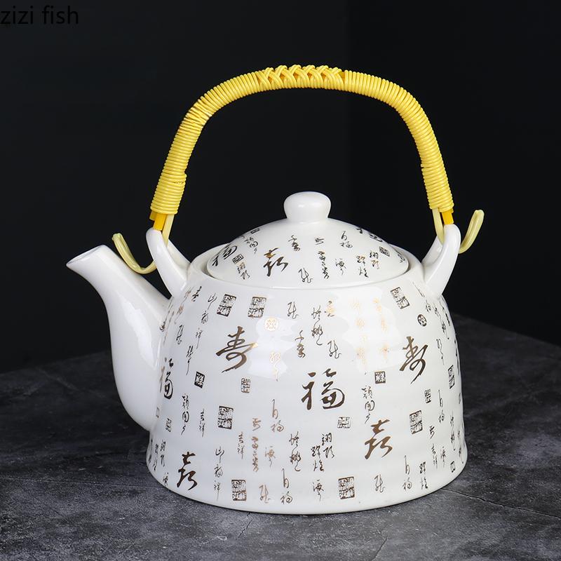 Keramisk tekanna med stor kapacitet Enkel kanna Handhållen tekanna Tekanna Teinfuser Filterkanna Eftermiddagste Bryggredskap