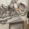 Vintage Motorcycle Modern Curtains For Living Room Transparent Tulle Curtains Window Sheer For The Bedroom Accessories Decor