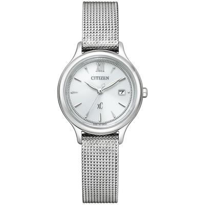 Cross Sea Vandtæt Mesh Rem Hvid Sølv [Citizen] Eco-Drive EW2631-55A Dame