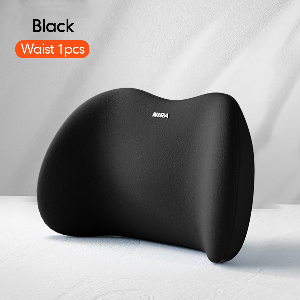 Car Seat Neck Pillow Adjustable Lumbar Support Headrest Waist Lumbar Cushion Car Seat Memory Foam Car Travel Interior Accessorie