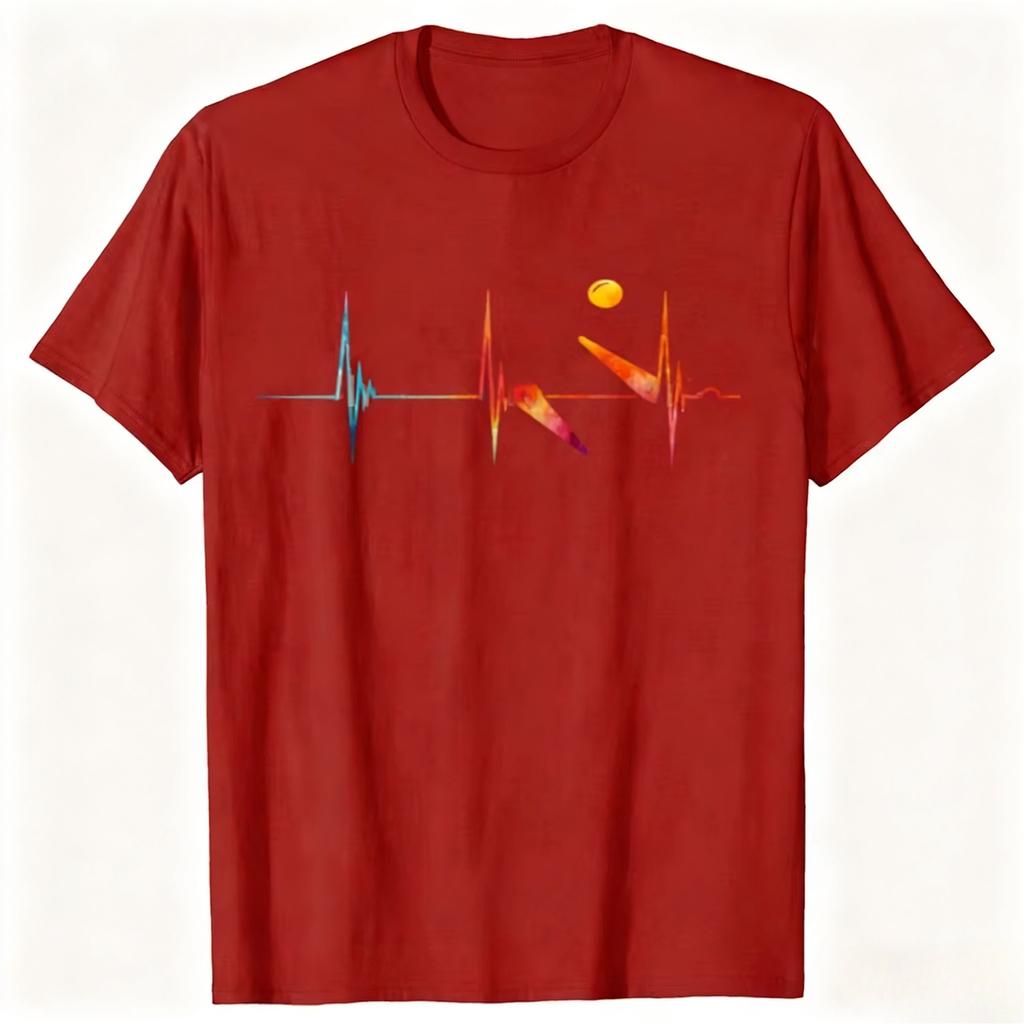 Lustige Flipper Herzschlag Puls Grafik T-Shirts Herren Damen Mode Lässiges T-Shirt 100% Baumwolle Locker Übergröße T-Shirt